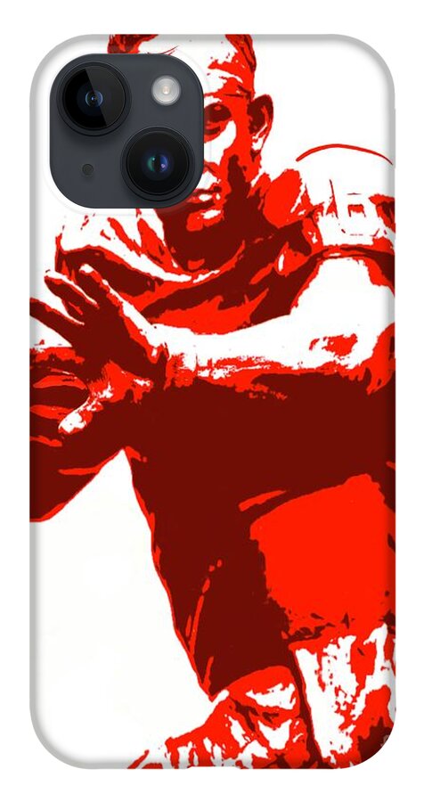 Baker Mayfield iPhone 14 Case featuring the painting Baker Mayfield Statue by Jack Bunds