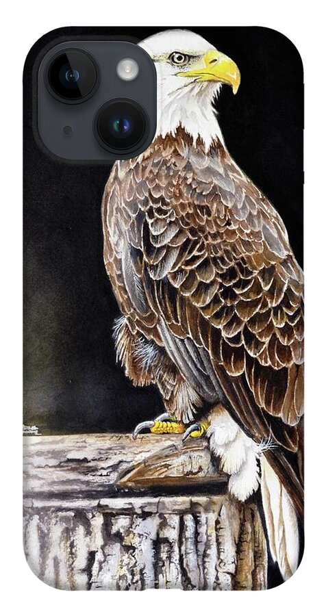 Bird iPhone 14 Case featuring the painting Bald Eagle by Jeanette Ferguson