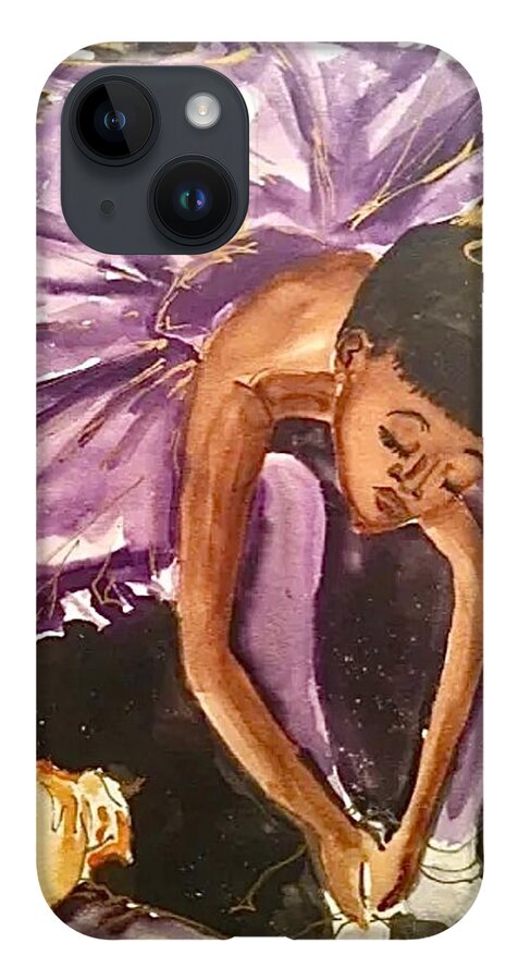  iPhone 14 Case featuring the painting Ballerina Girl by Angie ONeal