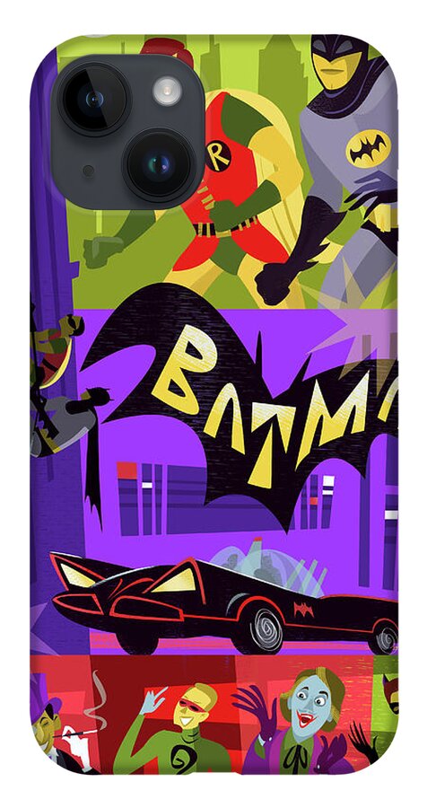 Batman iPhone 14 Case featuring the digital art Batman by Alan Bodner
