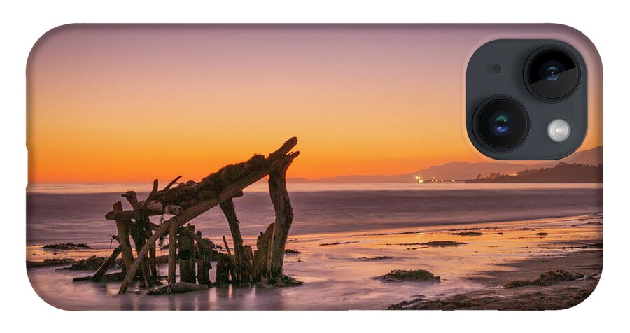 Sunset iPhone 14 Case featuring the photograph Beach Sunset at High Tide by Lindsay Thomson