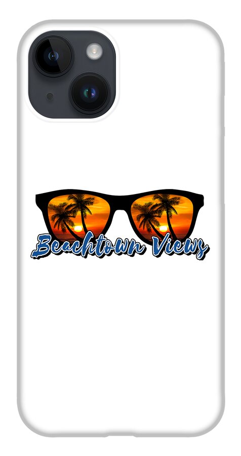  iPhone 14 Case featuring the digital art Beachtown Views Logo by Beachtown Views