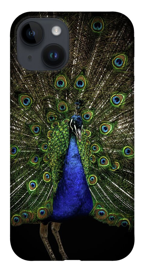 Peacock iPhone 14 Case featuring the digital art Beautiful peacock by Marjolein Van Middelkoop