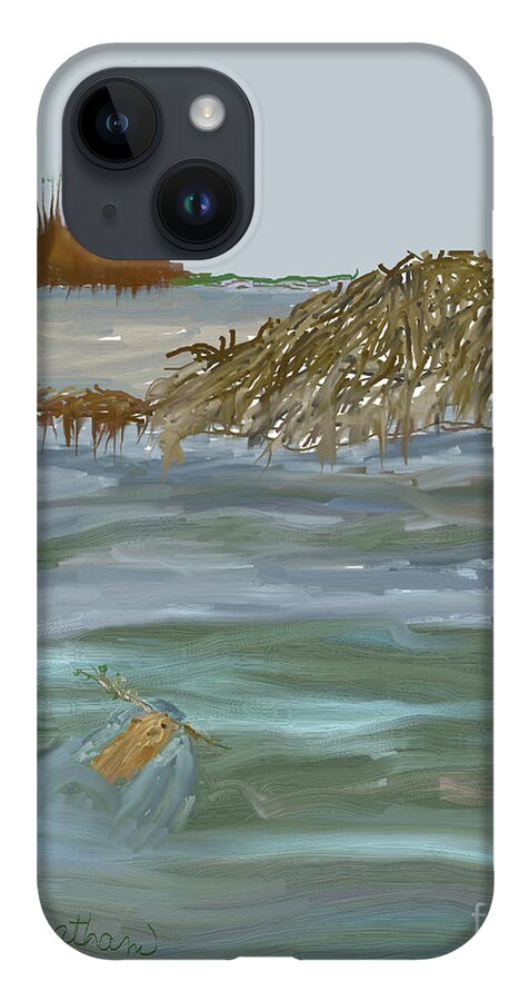 Nature iPhone 14 Case featuring the digital art Beaver Prepares for Winter by Kae Cheatham