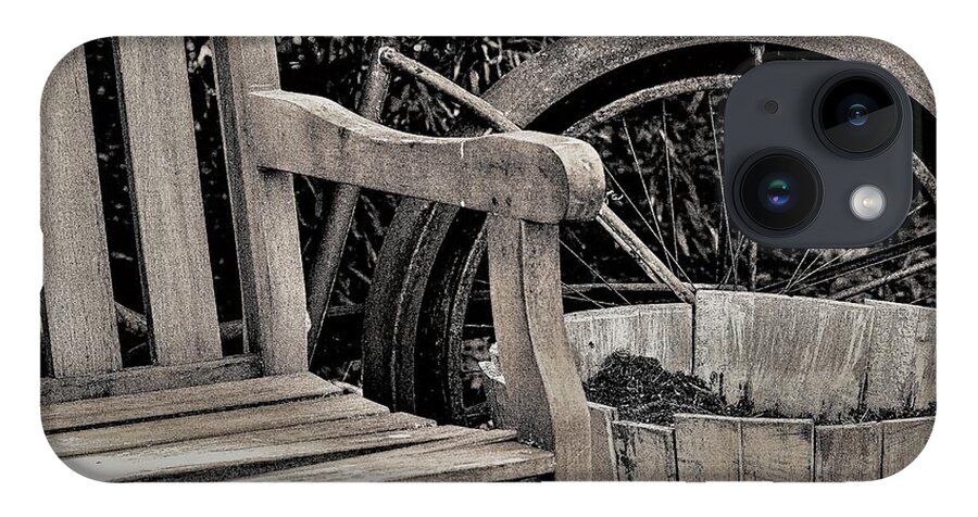 Bicycle Bench B&w iPhone Case featuring the photograph Bicycle Bench4 by John Linnemeyer