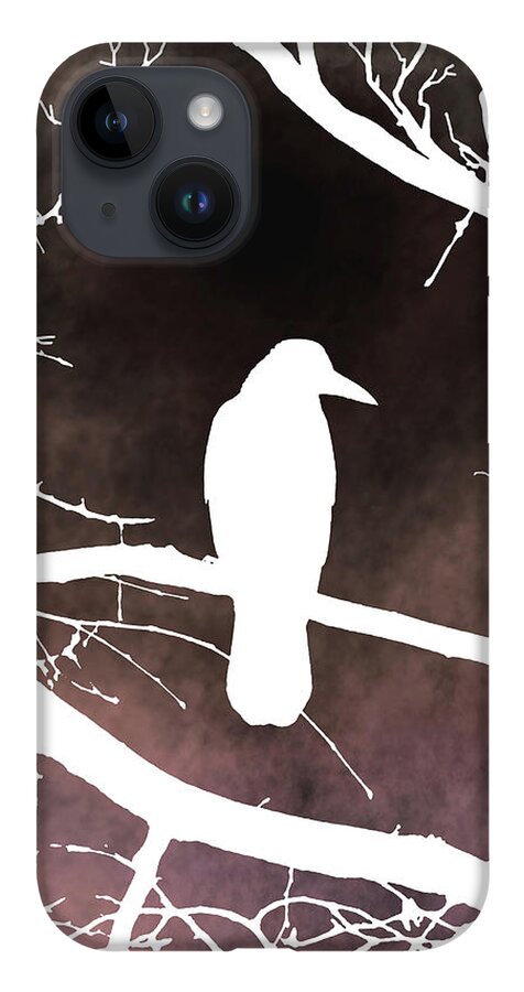 Bird iPhone Case featuring the digital art Bird 79 Crow Raven by Lucie Dumas