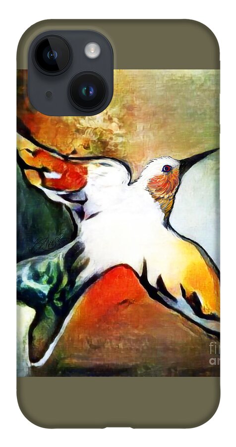 American Art iPhone 14 Case featuring the digital art Bird Flying Solo 009 by Stacey Mayer