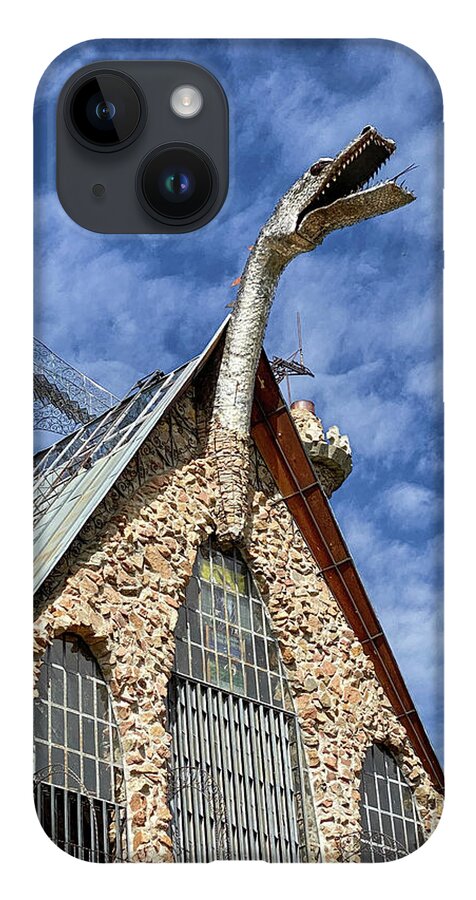 Bishop Castle iPhone 14 Case featuring the photograph Bishop Castle With Fire Breathing Dragon by Debra Martz