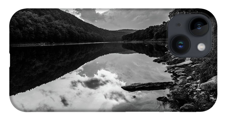 Rivers iPhone 14 Case featuring the photograph Black and White Photography - Delaware River by Amelia Pearn