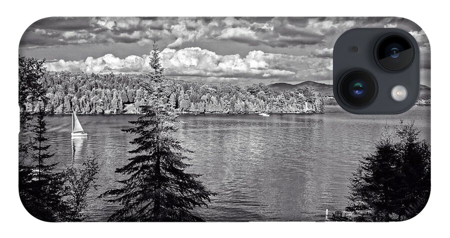 Landscape iPhone 14 Case featuring the photograph Black and White Sailboat by Russel Considine