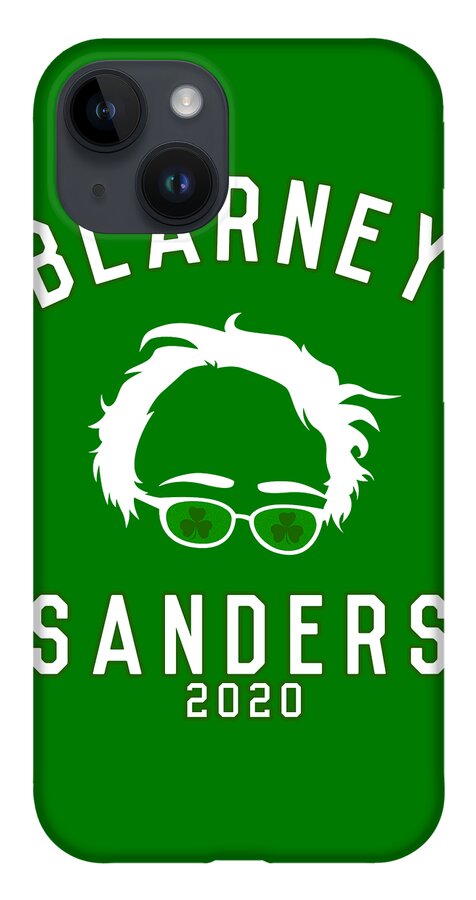 Funny iPhone 14 Case featuring the digital art Blarney Sanders 2020 Bernie St Patricks Day by Flippin Sweet Gear