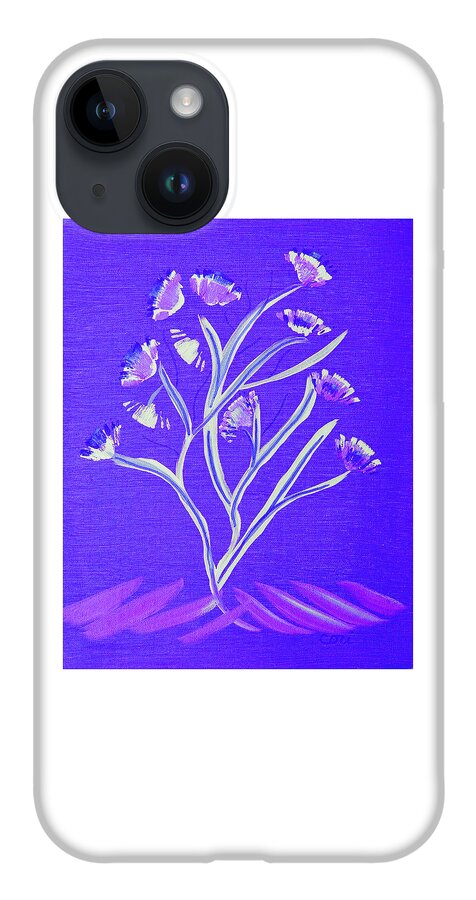 Tree iPhone 14 Case featuring the painting Blooming Tree Blue by Corinne Carroll