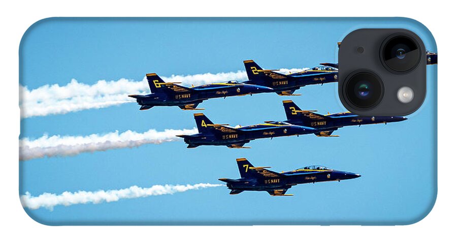 Blue iPhone 14 Case featuring the photograph Blue Angels over Houston by David Morefield