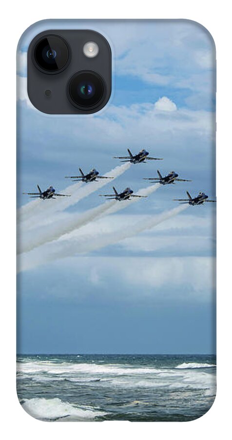 Blue Angels iPhone Case featuring the photograph Blue Angels over the Gulf of Mexico by Beachtown Views