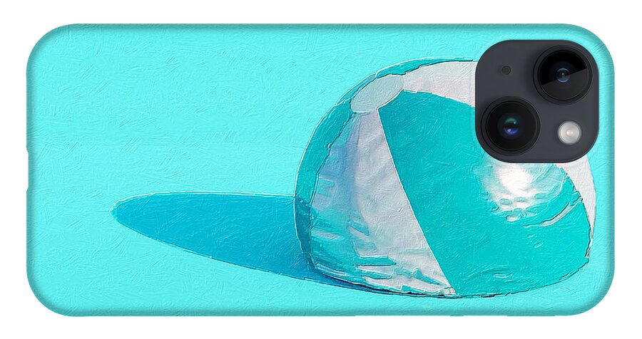 Wave iPhone 14 Case featuring the painting Blue Beach Ball by Tony Rubino