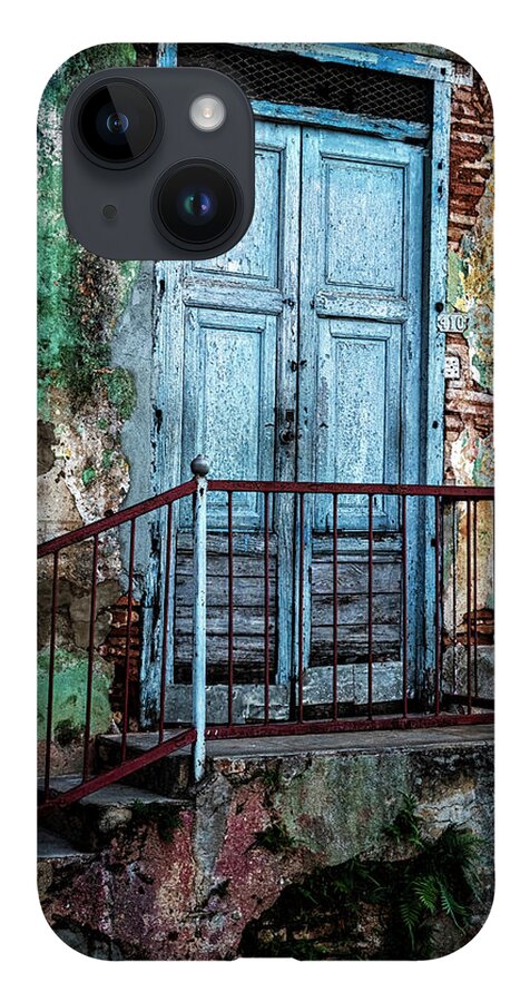 Havana Cuba iPhone 14 Case featuring the photograph Blue Door by Tom Singleton