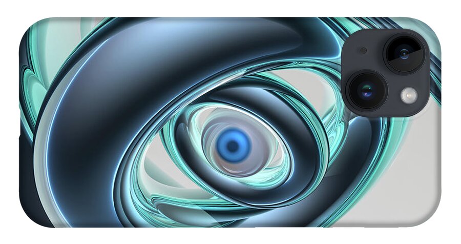 Digital Art iPhone Case featuring the digital art Blue Eyes of A Machine by Phil Perkins