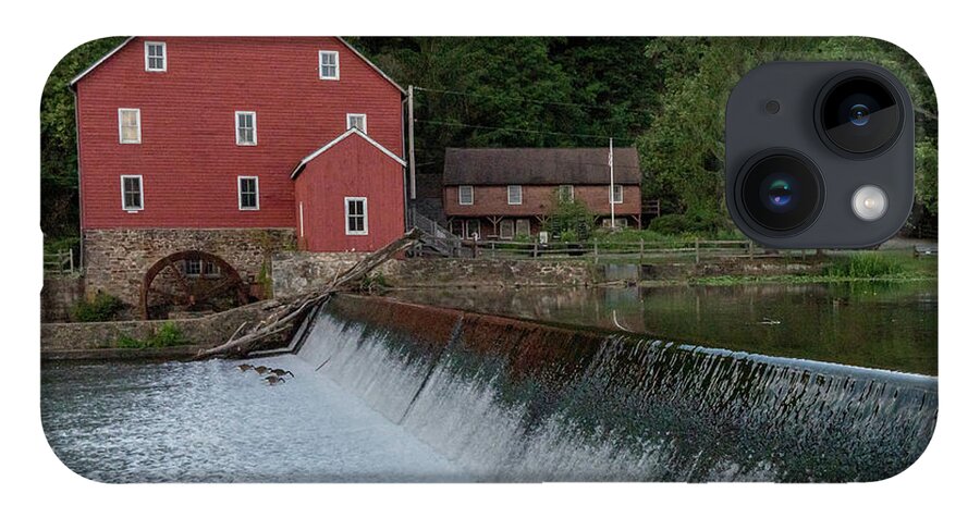 Clinton Red Mill iPhone 14 Case featuring the photograph Blue Heron at Clinton Red Mill by GeeLeesa