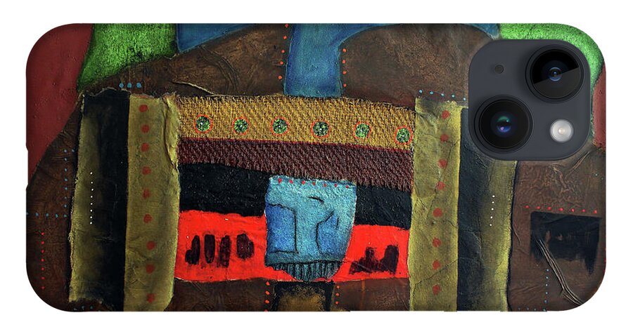African Art iPhone 14 Case featuring the painting Blue Jeans by Michael Nene