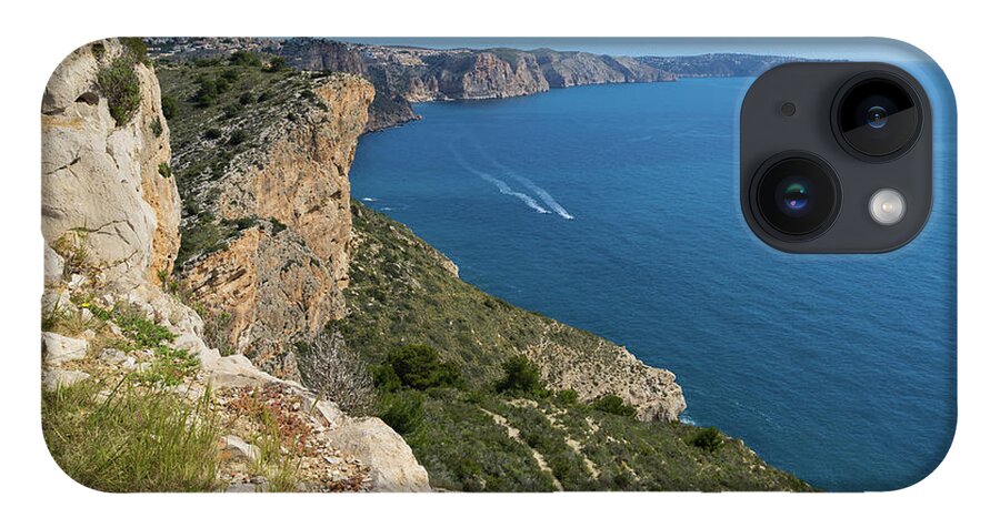 Mediterranean Sea iPhone Case featuring the photograph Blue Mediterranean Sea and limestone cliffs by Adriana Mueller