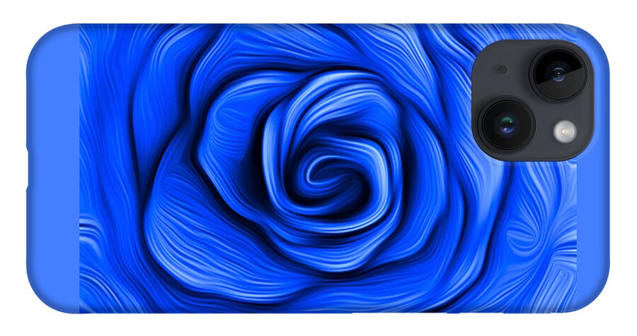 Flower iPhone 14 Case featuring the digital art Blue Rose by Ronald Mills