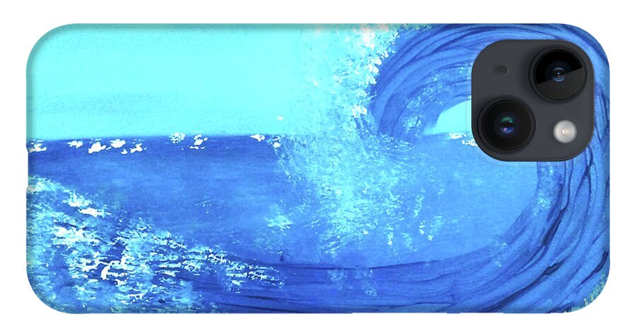 Blue iPhone Case featuring the painting BlueWave by Anna Adams