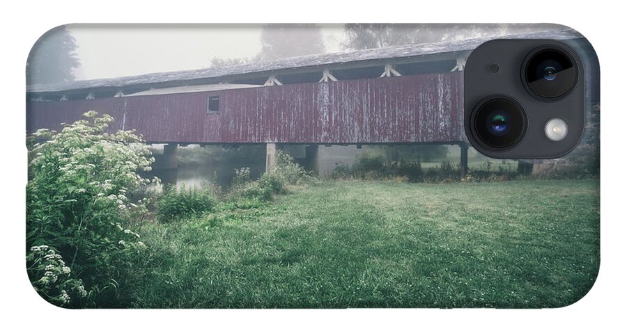Allentown iPhone Case featuring the photograph Bogert's Covered Bridge Misty June by Jason Fink