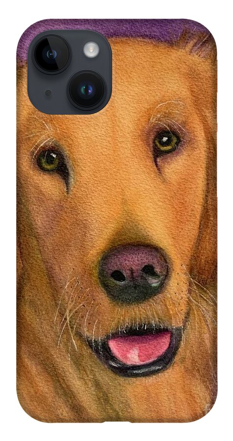 Golden Retriever iPhone 14 Case featuring the painting Boone by Sue Carmony