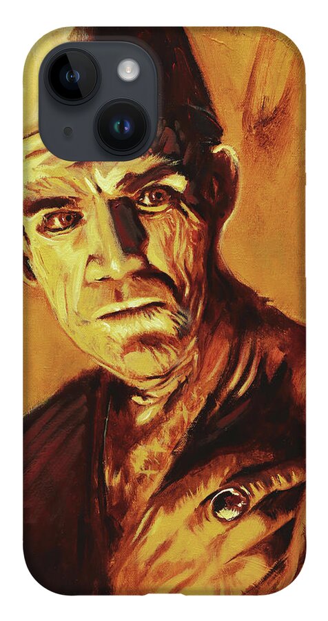 Boris Karloff iPhone Case featuring the painting Boris Karloff The Mummy by Sv Bell