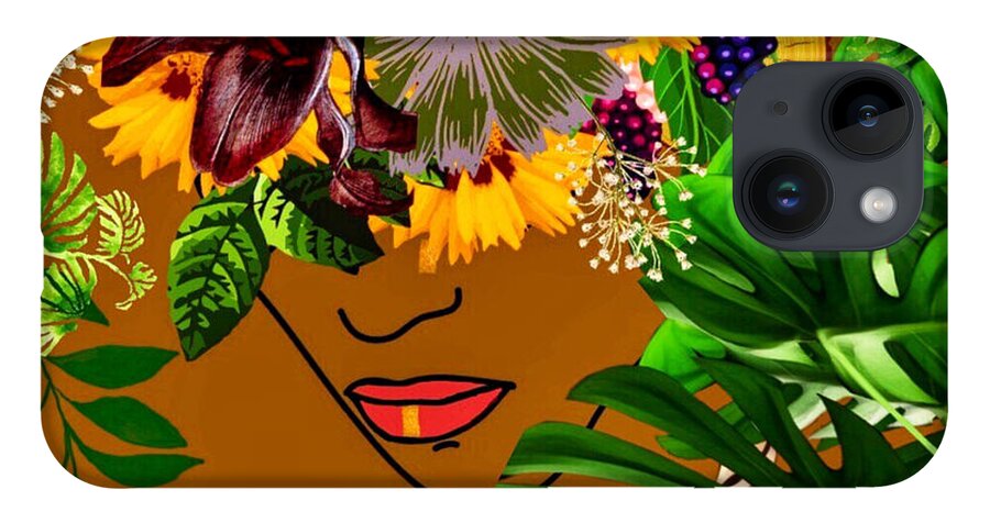 Flowers iPhone 14 Case featuring the mixed media Bountiful by Canessa Thomas