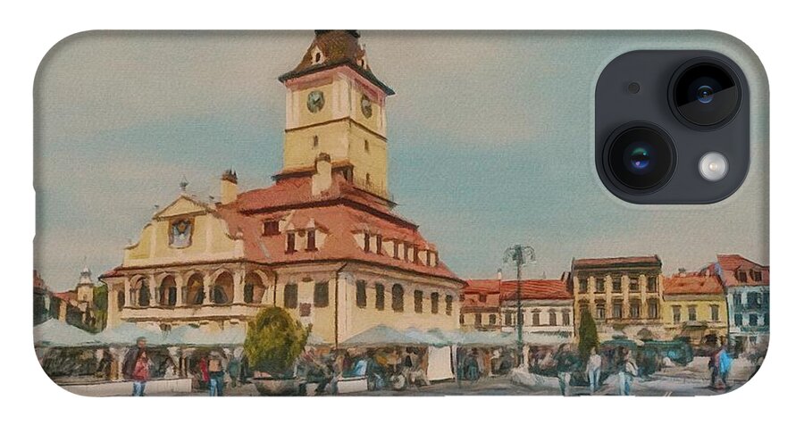 Brasov iPhone Case featuring the painting Brasov Council Square 2 by Jeffrey Kolker