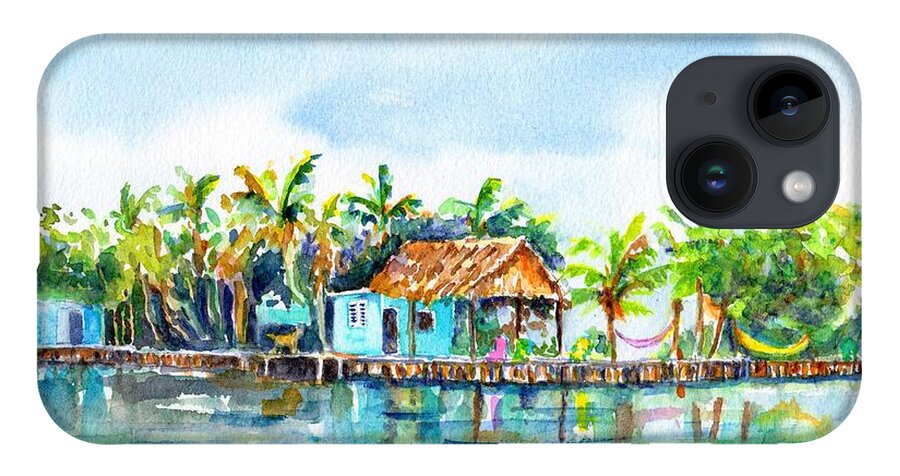 Belize iPhone Case featuring the painting Bread and Butter Caye Belize by Carlin Blahnik CarlinArtWatercolor