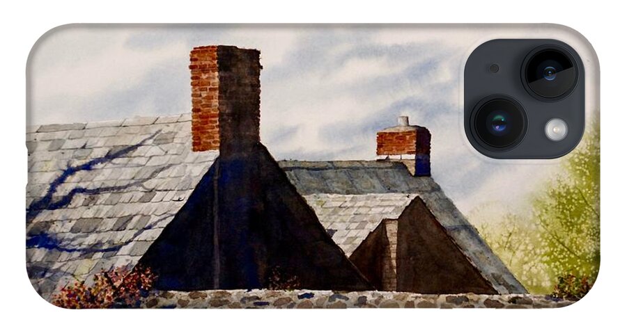 Irish iPhone 14 Case featuring the painting Bricks Slate Stone by John Glass