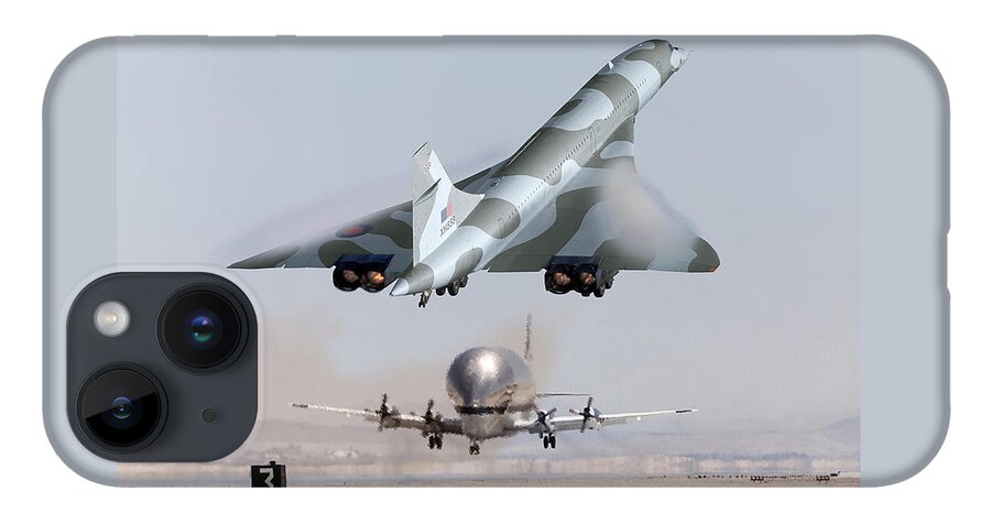 Aérospatiale iPhone 14 Case featuring the digital art British RAF SST by Custom Aviation Art