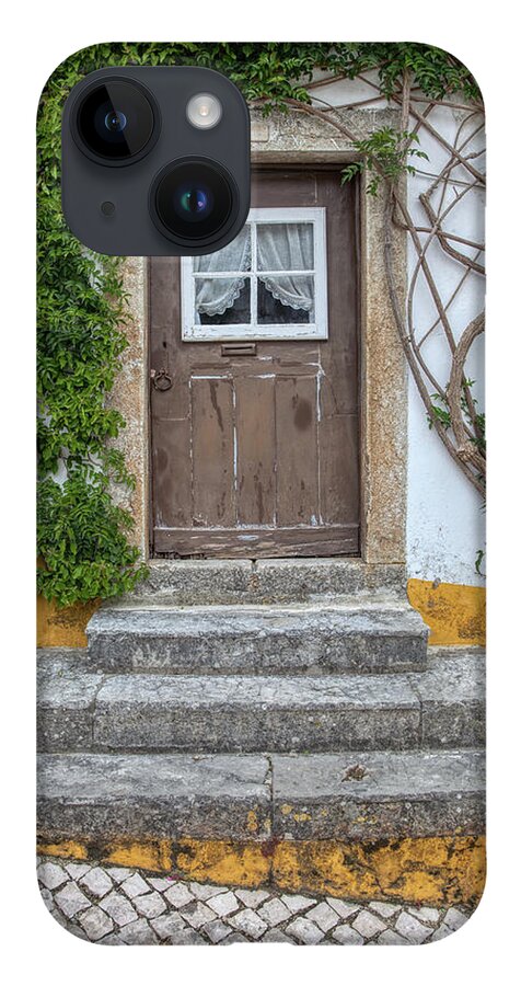 Culture iPhone 14 Case featuring the photograph Brown Door of Medieval Portugal by David Letts