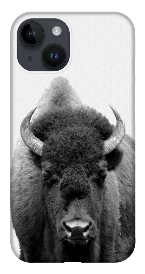 Buffalo iPhone Case featuring the photograph Buffalo Photo 135 black and white by Lucie Dumas