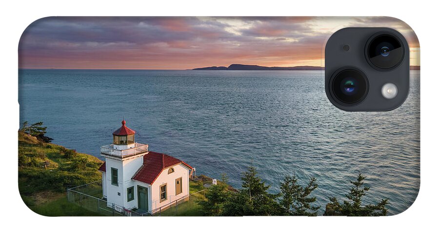 Lighthouse iPhone 14 Case featuring the photograph Burrows Island Sunset by Michael Rauwolf