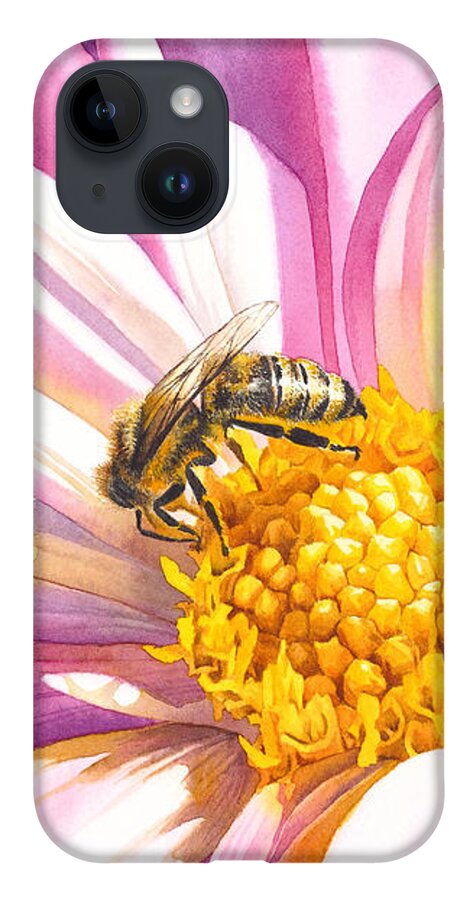 Bee iPhone 14 Case featuring the painting Busy Bee by Espero Art