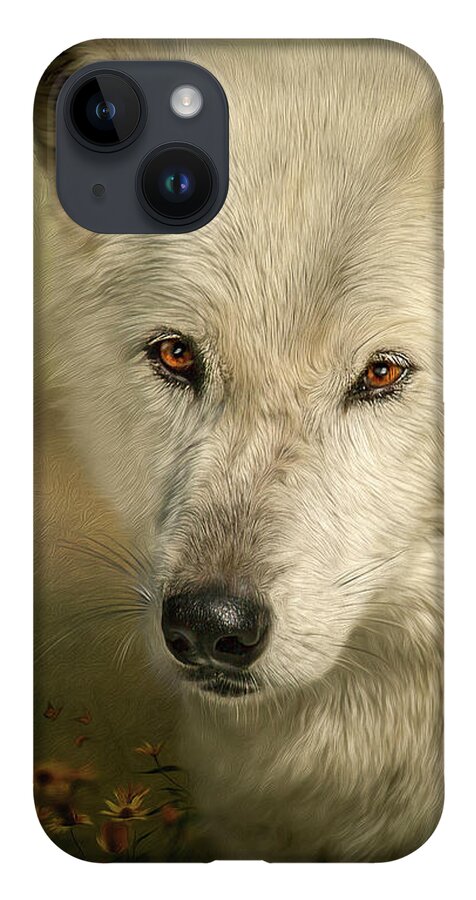Wolf iPhone 14 Case featuring the digital art Buttercup by Maggy Pease