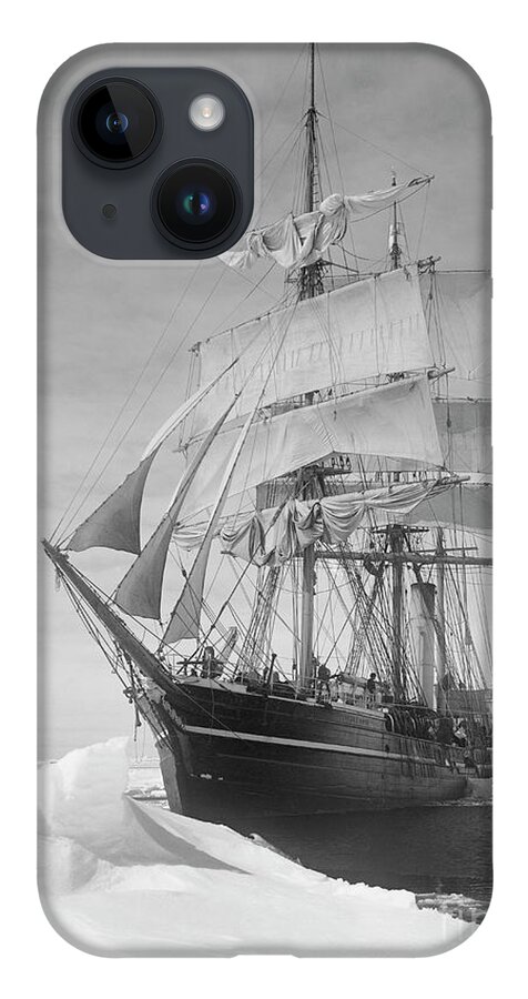 1900s iPhone Case featuring the drawing Terra Nova in Antarctic pack ice, 1910 by Scott Polar Research Institute
