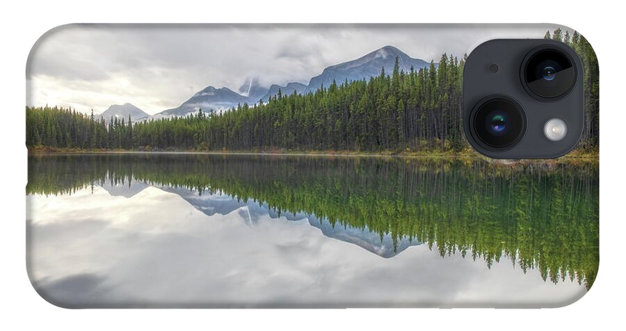 Canadian Rockies Reflection Lake iPhone 14 Case featuring the photograph Canadian Rockies Reflection Lake by Dan Sproul