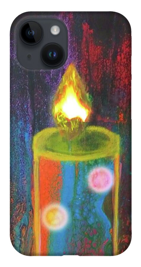 Candle iPhone Case featuring the mixed media Candle In The Rain by Anna Adams