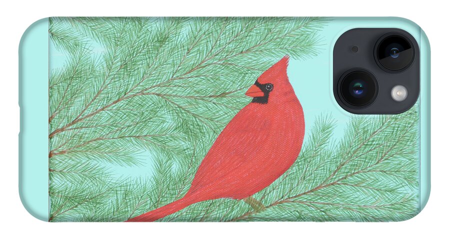 Cardinal iPhone 14 Case featuring the painting Cardinal 2 by Doug Miller