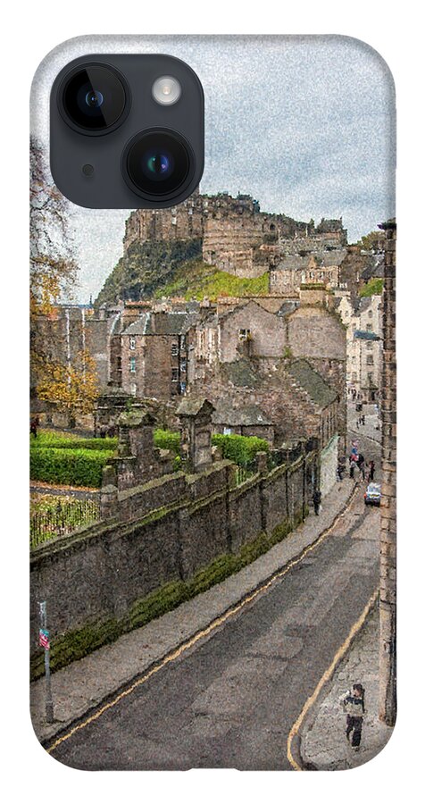 Castle Of Edinburgh iPhone 14 Case featuring the digital art Castle of Edinburgh by SnapHappy Photos