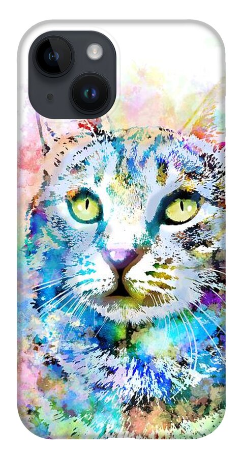 Cat iPhone Case featuring the digital art Cat 674 by Lucie Dumas