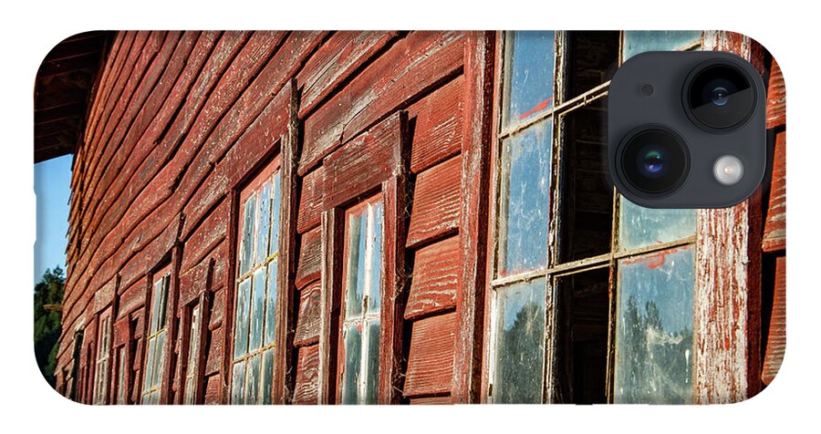 Rust iPhone 14 Case featuring the photograph Remembering a Century Old Red Barn by Leslie Struxness