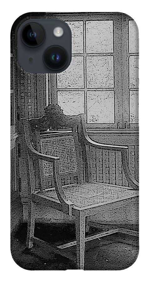 Chair Window B&w Room iPhone Case featuring the photograph Chair Window1 by John Linnemeyer