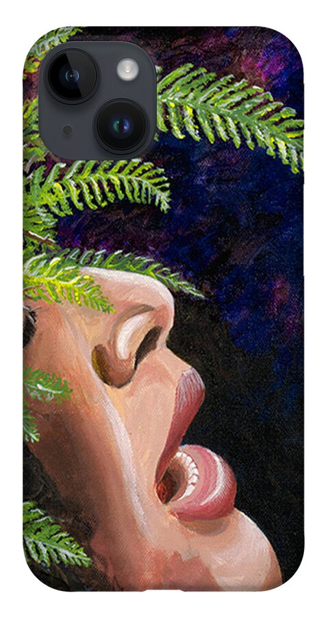 Hula iPhone 14 Case featuring the painting Chanter by Megan Collins