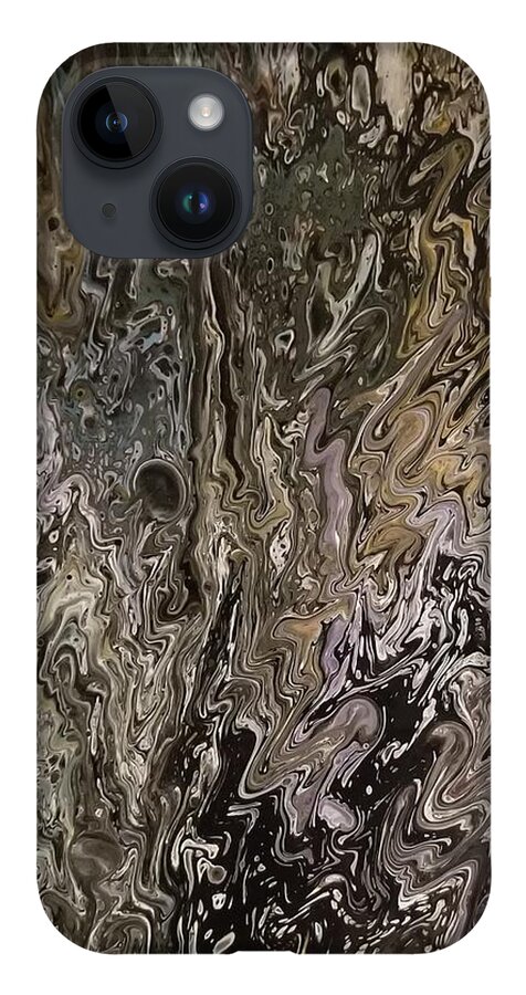 Acrylic iPhone 14 Case featuring the painting Chaos Theroy by Pour Your heART Out Artworks