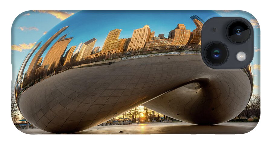 Chicago Cloud Gate iPhone Case featuring the photograph Chicago Cloud Gate at Sunrise by Sebastian Musial